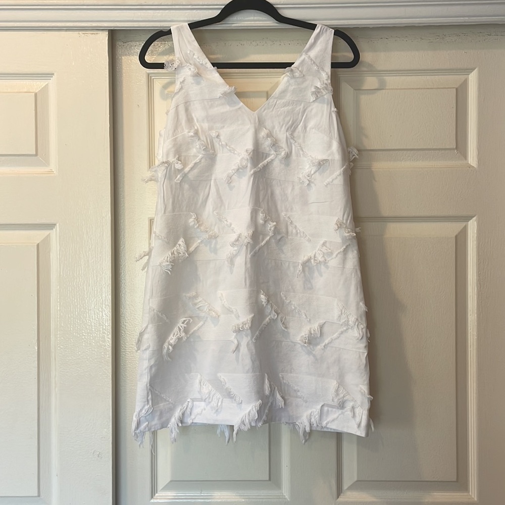 Anthropologie Meave White Fringe Dress